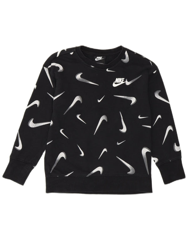 NIKE Girls Graphic Standard Fit Sweatshirt Jumper 8-9 år Lille Sort