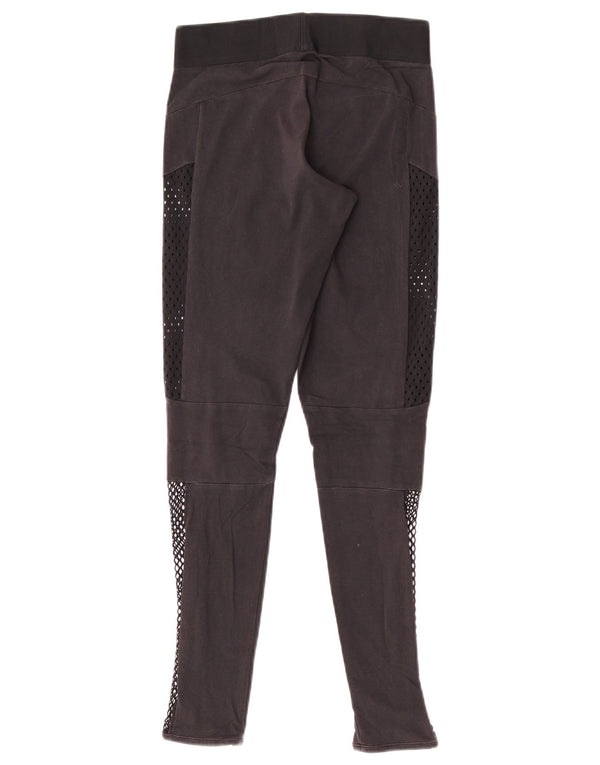 Adidas Womens Leggings UK 8 Small Black Colourblock Bomuld