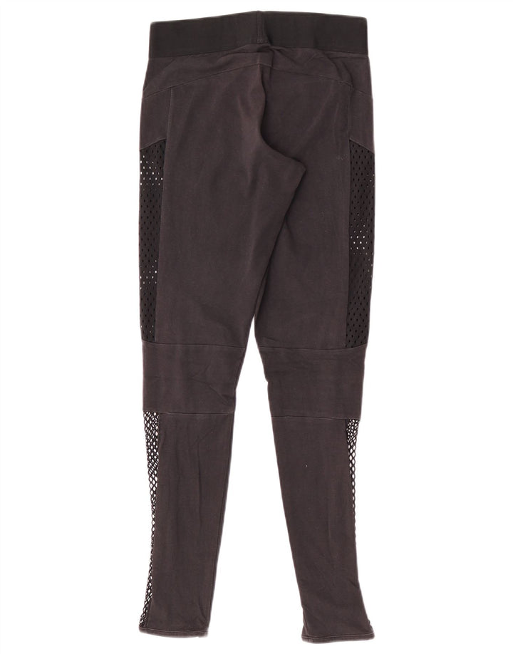 Adidas Womens Leggings UK 8 Small Black Colourblock Bomuld