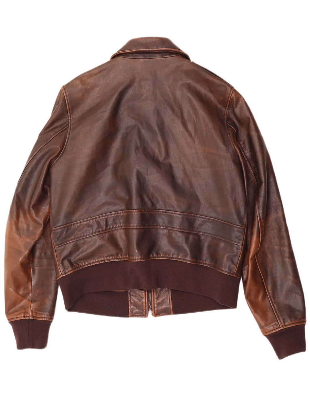 Vintage Herre Bomber Læderjakke IT 52 Stor Brun