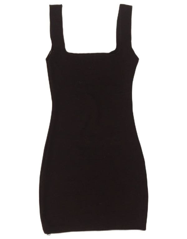Zara Womens Sleeveless Bodycon Dress UK 8 Small Black Viscose