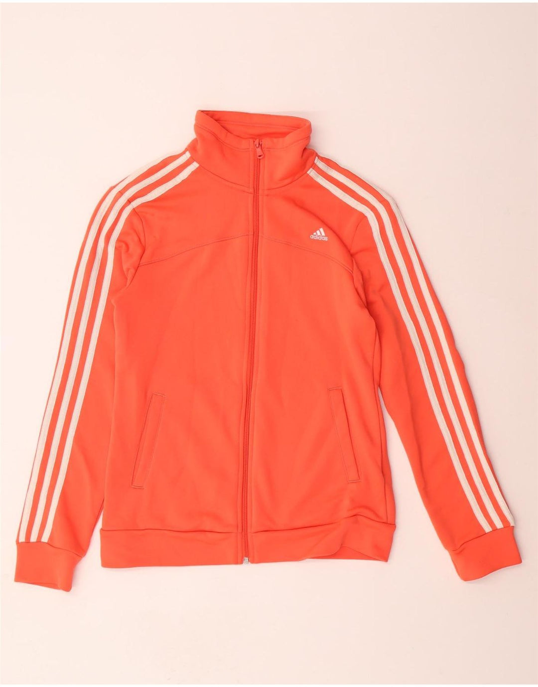 ADIDAS Dame Climalite træningsdragt topjakke UK 8/10 Small Orange