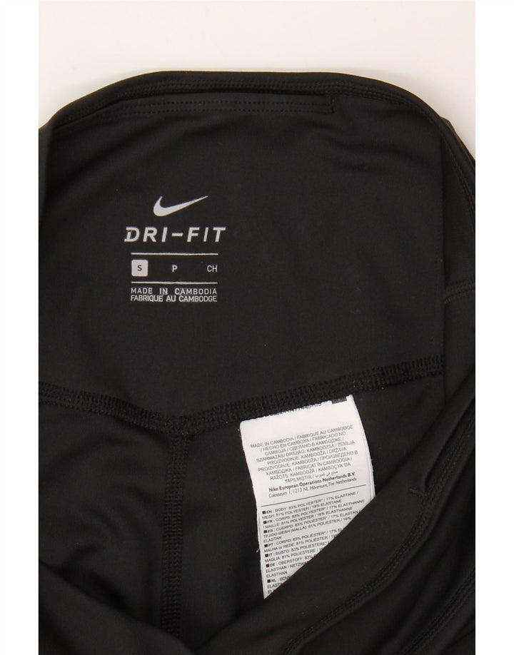 NIKE Womens Graphic Leggings UK 10 Small  Black Polyester Vintage Nike and Second-Hand Nike from Messina Hembry 