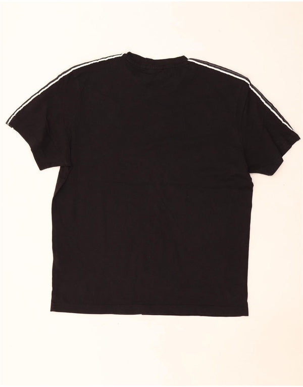 CHAMPION Herre Grafisk T-Shirt Top Stor Sort Bomuld