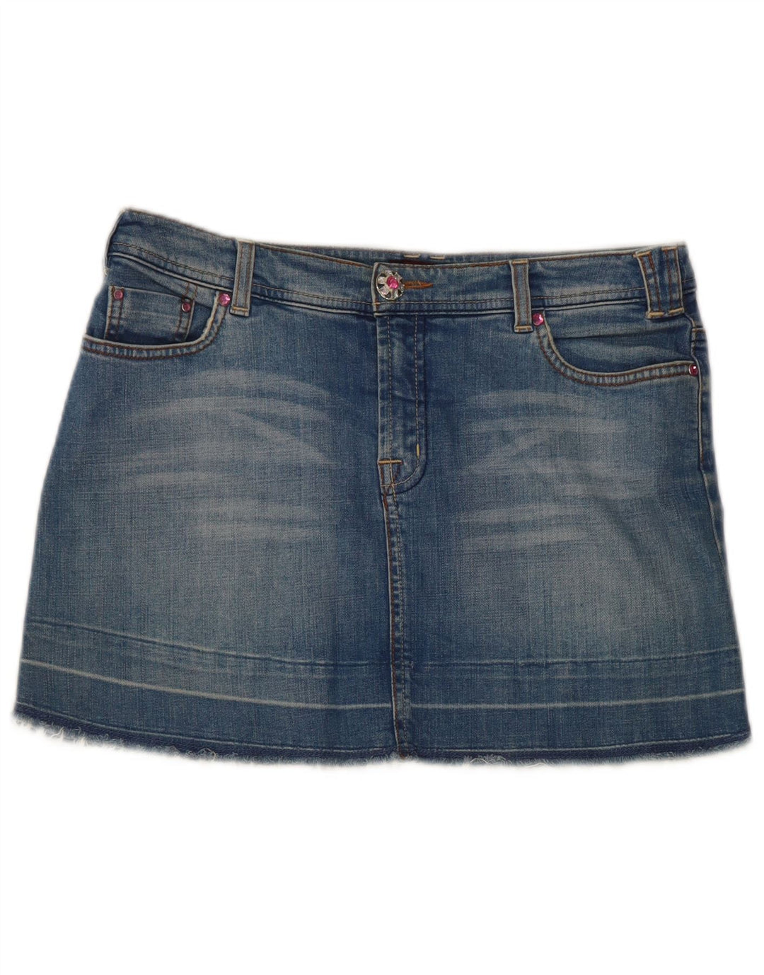 Oasis Dame Mini Denim Nederdel UK 10 Small W32 Blue Cotton