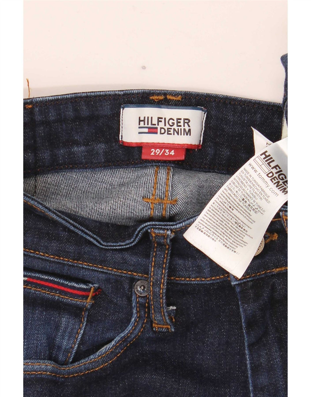 Tommy Hilfiger Straight Jeans til mænd W29 L34 Marineblå Bomuld