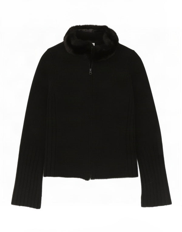 Marks & Spencer Dame Cardigan Sweater UK 10 Small Black Acryl
