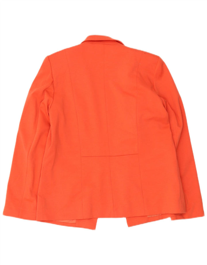 Oasis Womens Open Blazer Jacket UK 12 Medium Orange Polyester