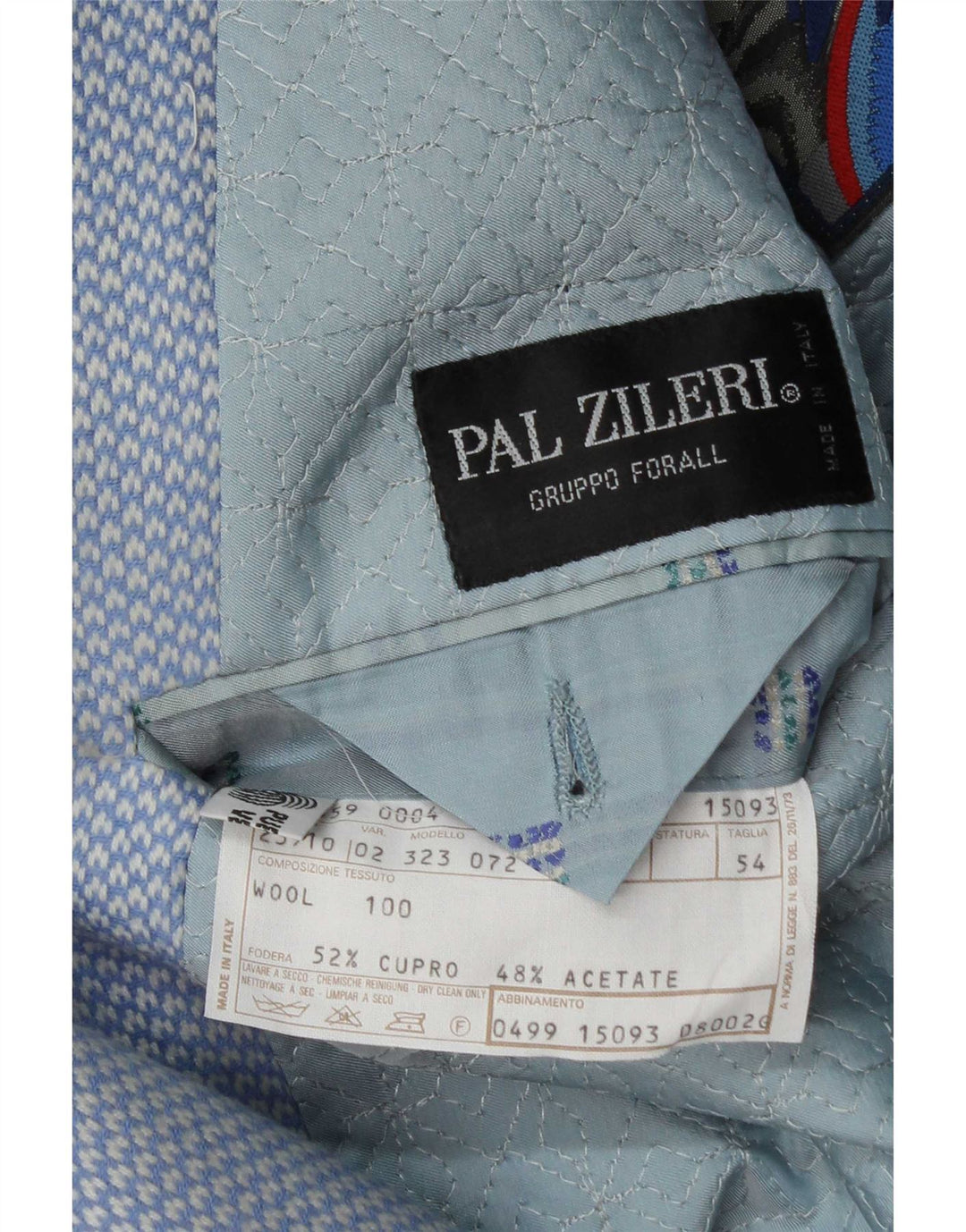 Pal Zileri Herre 2-knaps blazerjakke IT 54 2XL Blå Geometrisk Uld