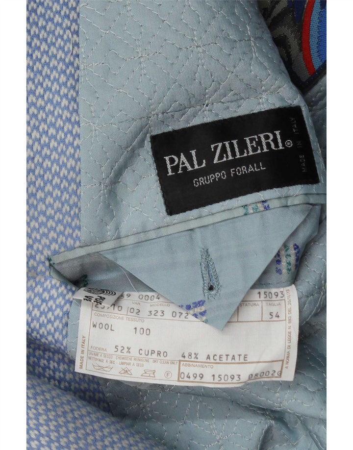 Pal Zileri Herre 2-knaps blazerjakke IT 54 2XL Blå Geometrisk Uld