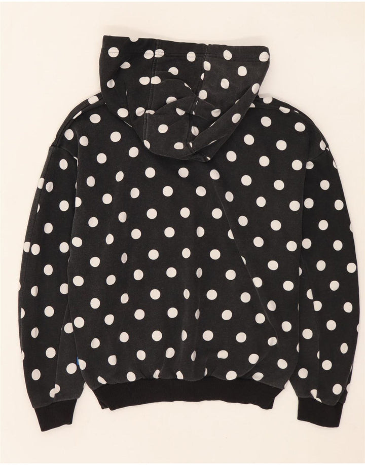 ADIDAS grafisk oversized hættetrøjetrøje til kvinder UK 8 Small Black Polka Dot