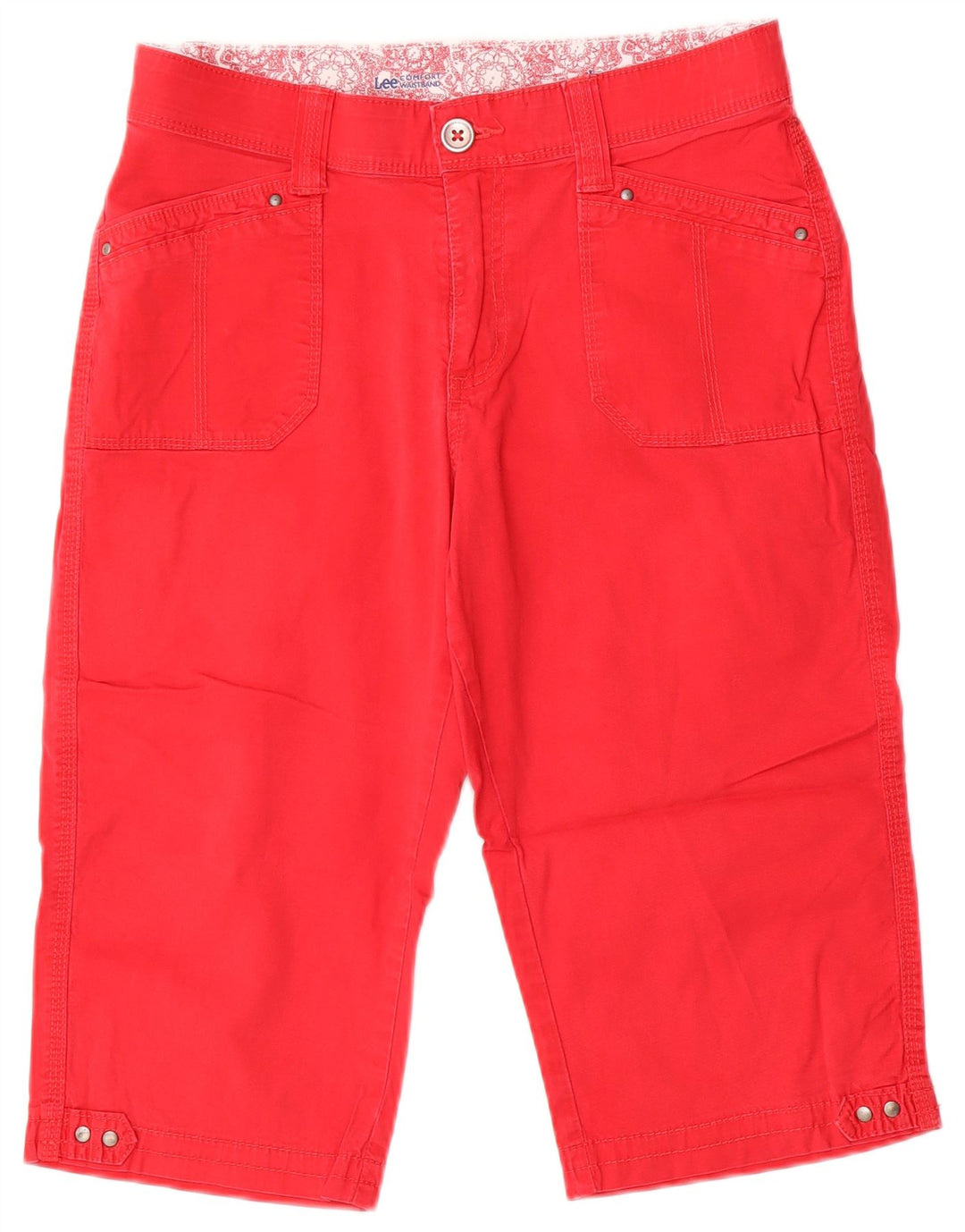 LEE Womens Comfort Fit Bermuda Shorts US 8 Medium W30 Red Bomuld