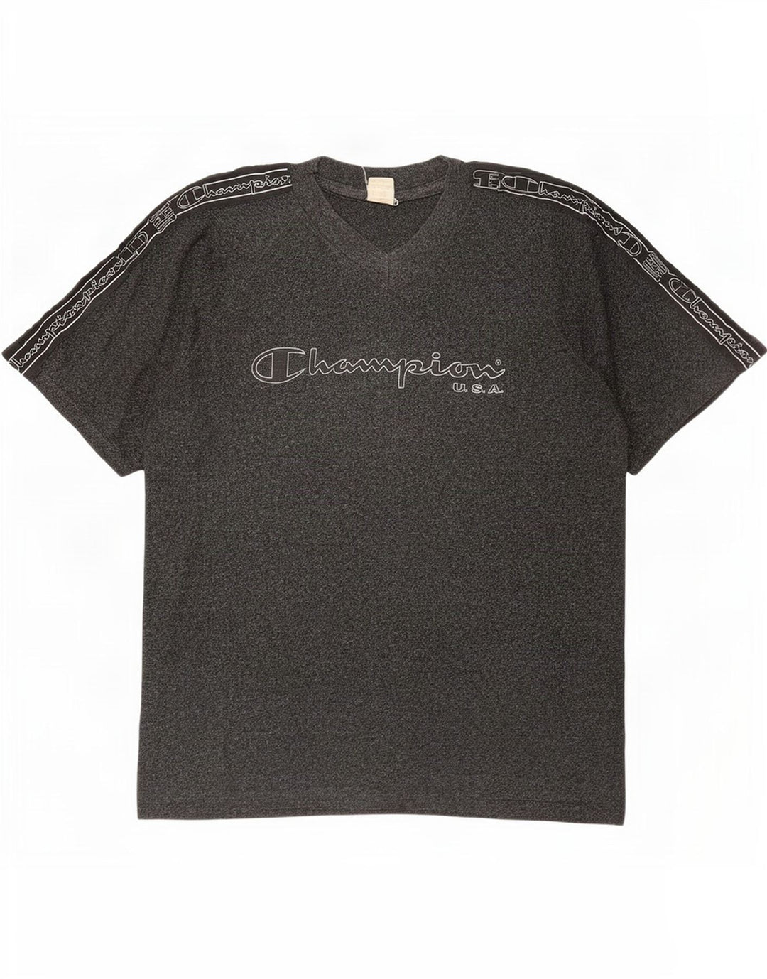 Champion Herre Grafisk T-Shirt Top XL Grå Flecked Bomuld