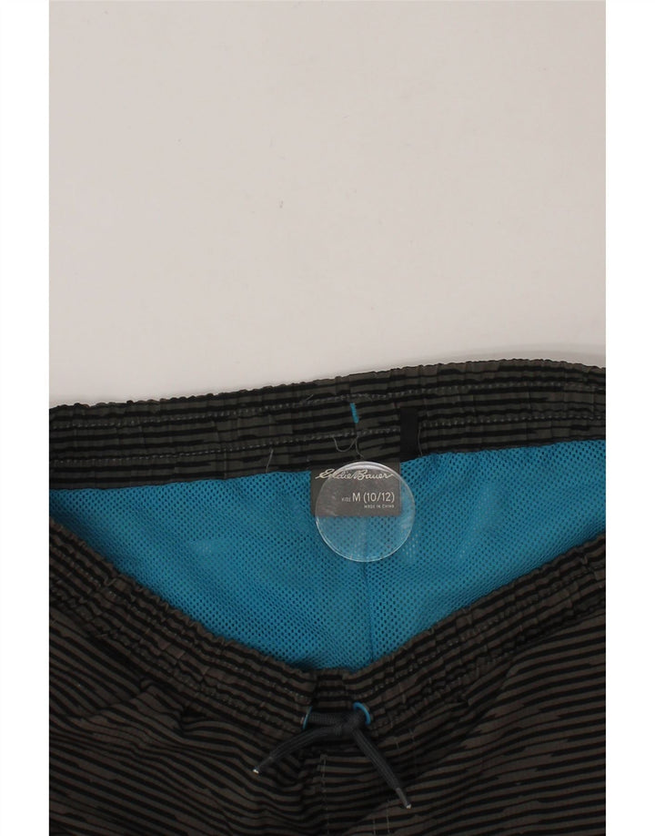 EDDIE BAUER Boys Swimming Shorts 10-11 Years Medium Brown Striped Vintage Eddie Bauer and Second-Hand Eddie Bauer from Messina Hembry 
