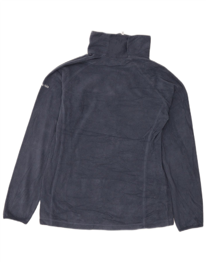 Columbia Dame lynlås-hals Fleece Jumper UK 10 Small Navy Blue Polyester