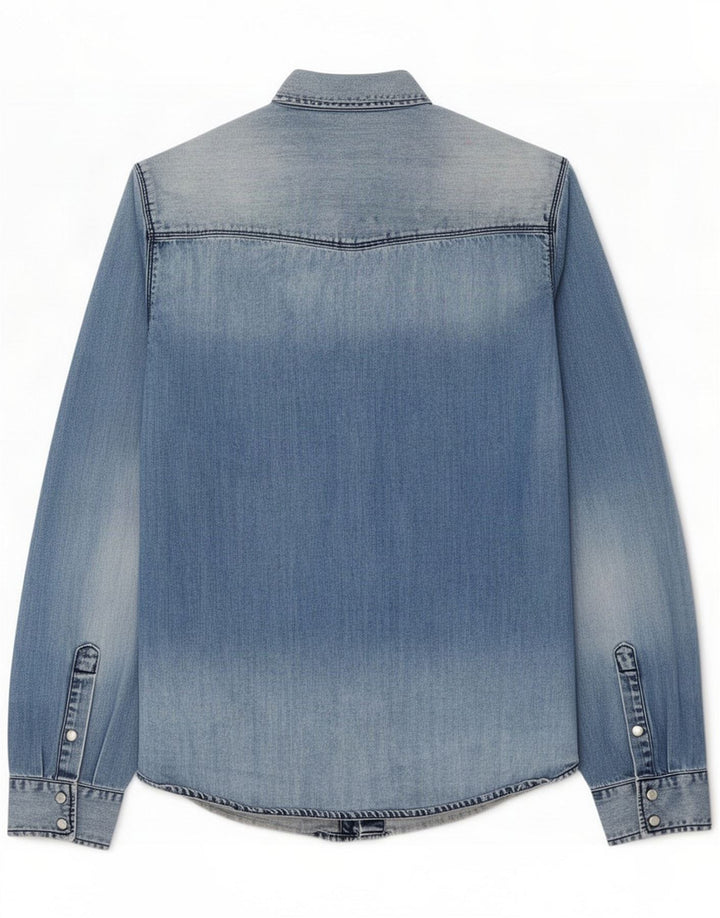 Morris Denimskjorte til mænd Large Blue Cotton