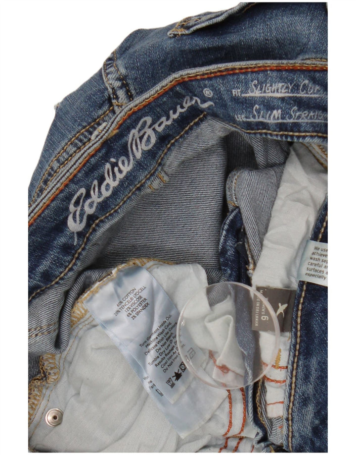 EDDIE BAUER Dame let kurvede lige jeans US 6 Medium W27 L30 Blå