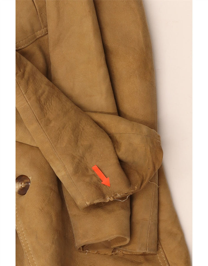 PEEK & CLEPPENBURG Womens Leather Jacket UK 14 Large Beige Vintage Peek & Cleppenburg and Second-Hand Peek & Cleppenburg from Messina Hembry 