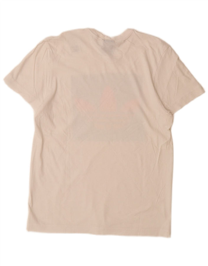 ADIDAS grafisk t-shirt til mænd, lille hvid bomuld