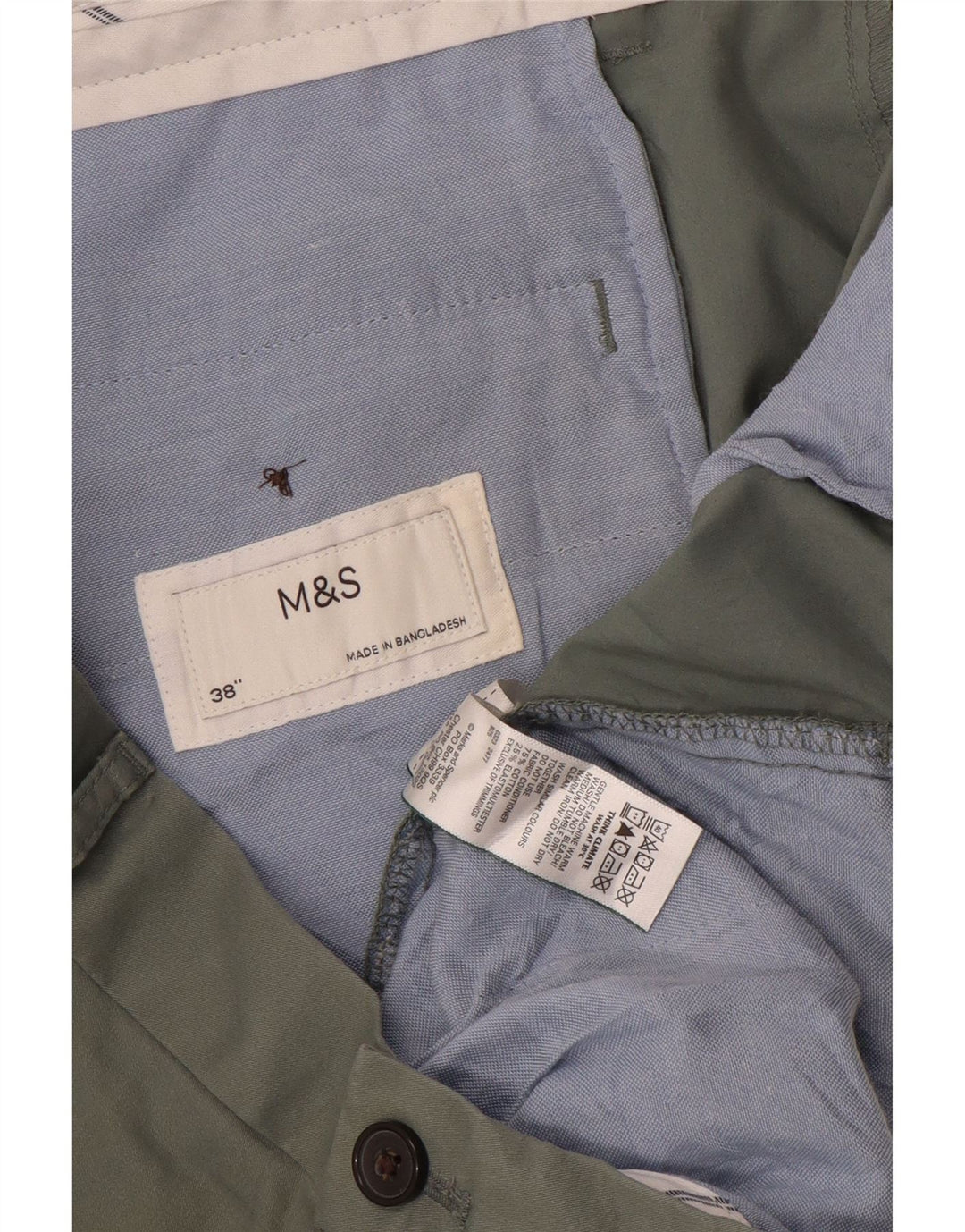 Marks & Spencer Herre Chino Shorts W38 XL Khaki Bomuld