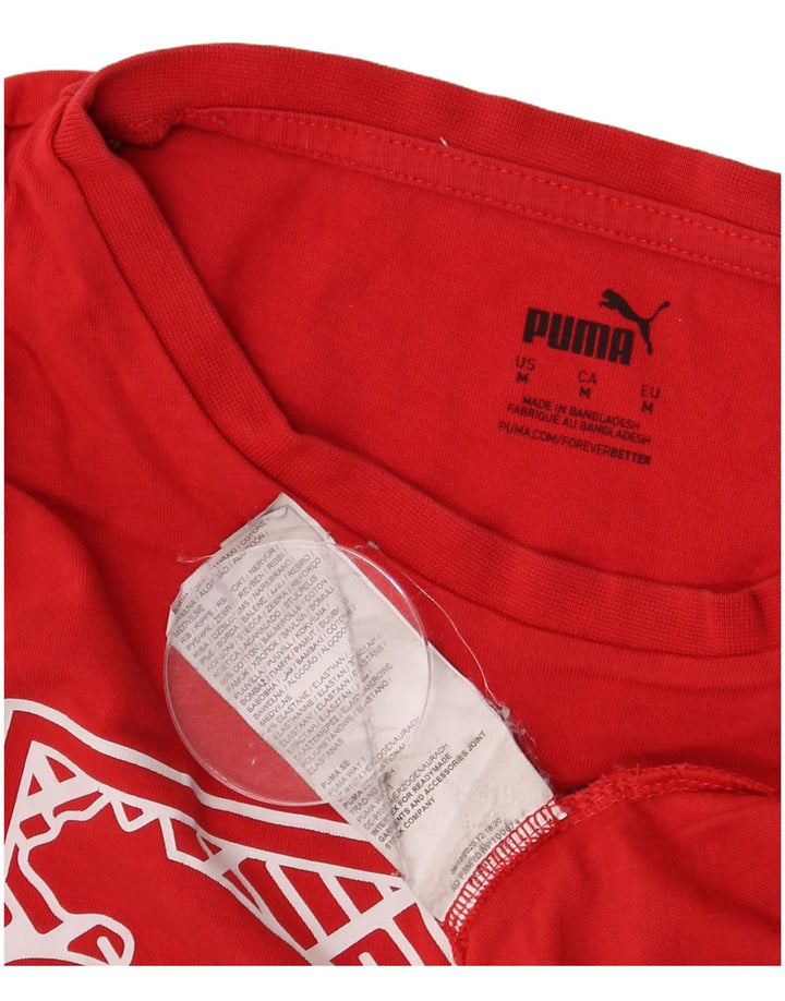 Puma Herre grafisk T-shirt Top Medium Rød Bomuld