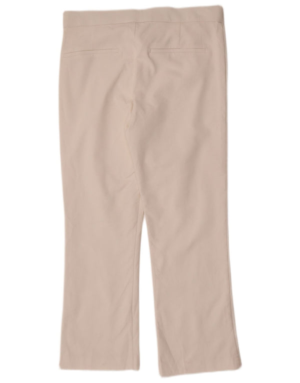Zara Womens Straight Casual Trousers Large W30 L26 White Cotton