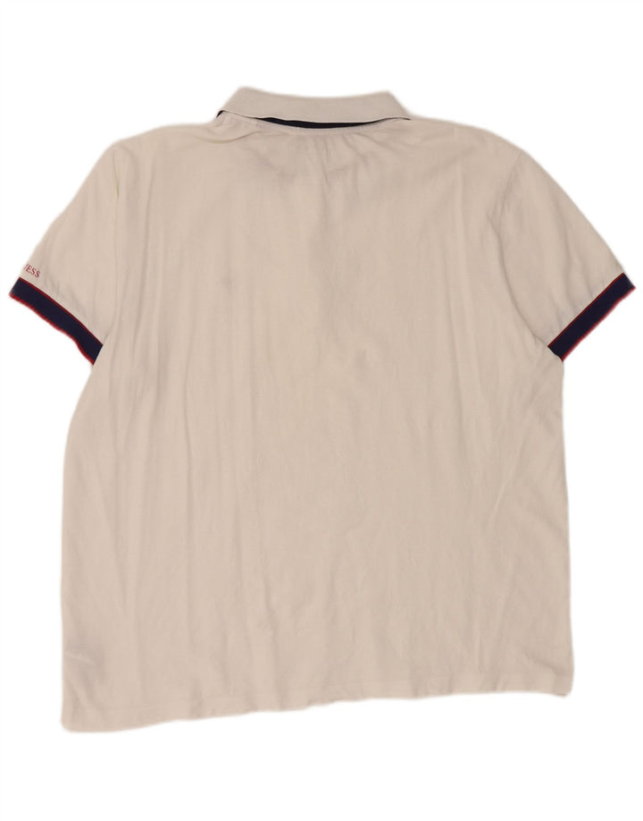 Guess Polo Shirt til mænd 2XL Hvid Colourblock Bomuld
