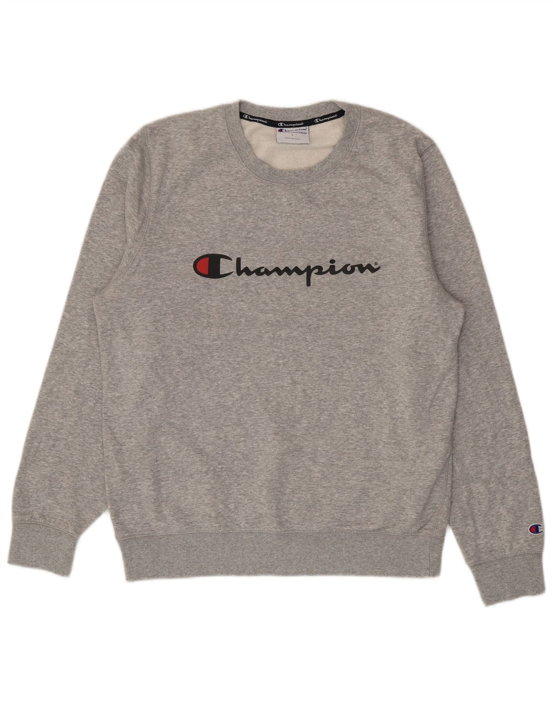 Champion Herre Grafisk Sweatshirt Jumper Large Grå Flecked Camelhair