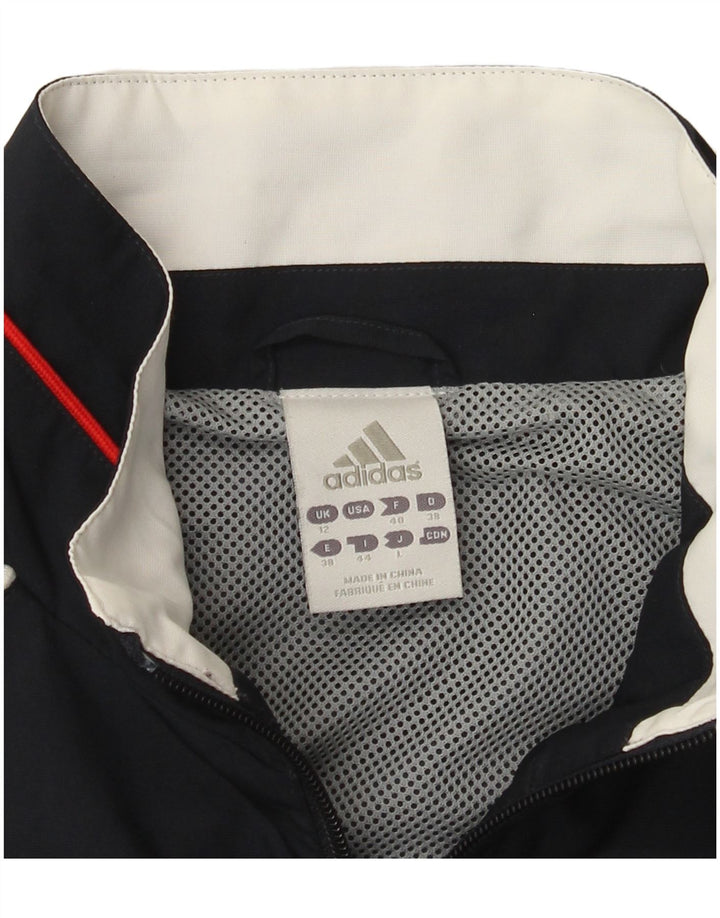 Adidas Dame Clima Proof Regnjakke UK 12 Medium Navy Blue Colourblock