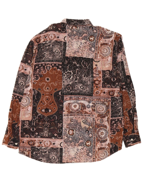 Vintage herreskjorte medium flerfarvet patchwork