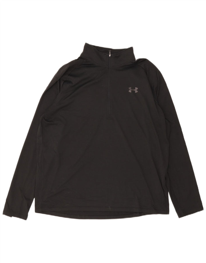 Under Armour Herre Zip Neck Loose Fit Top Langærmet XL Sort Polyester