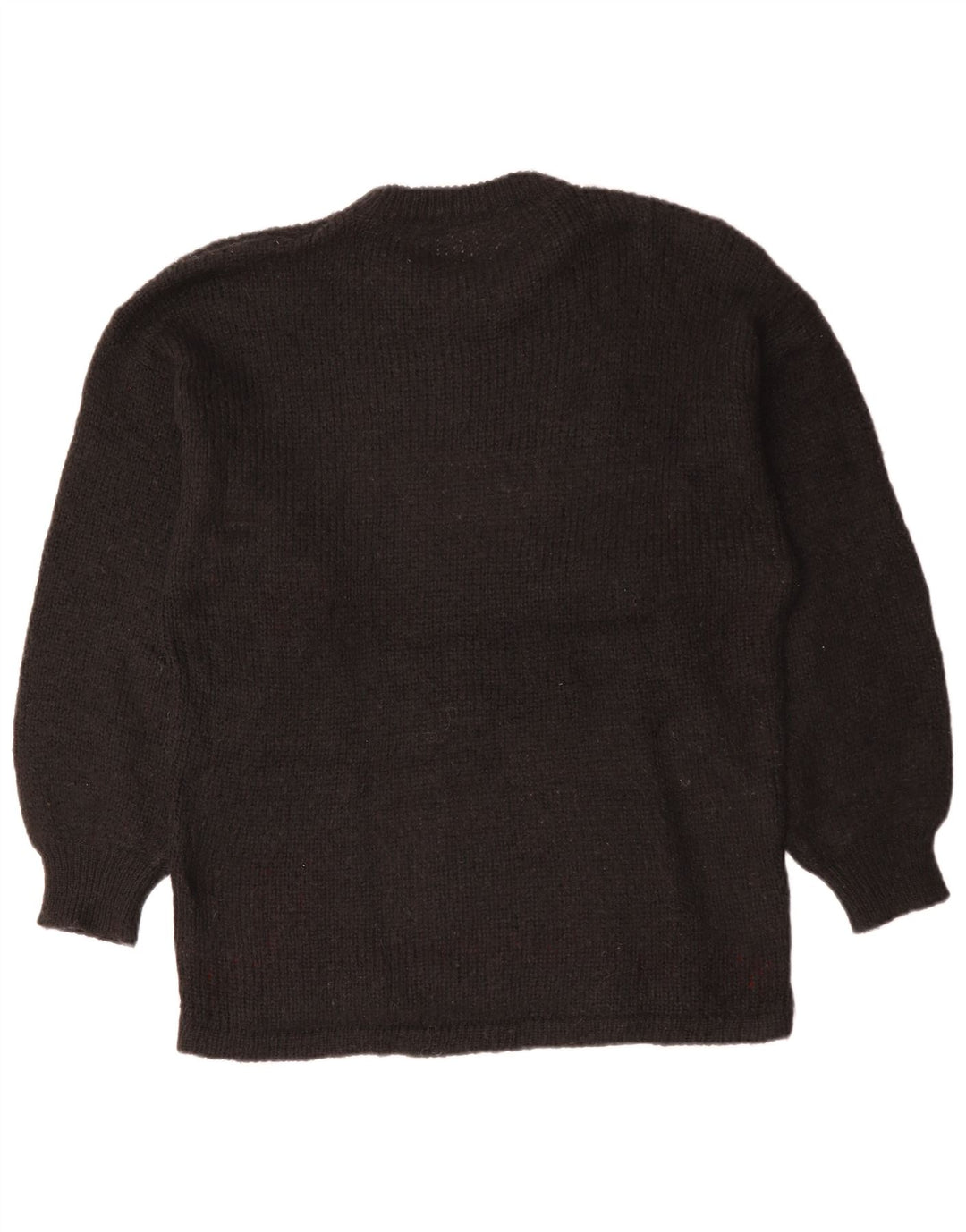 VINTAGE Dame Longline Jumper Sweater UK 18 XL Sort