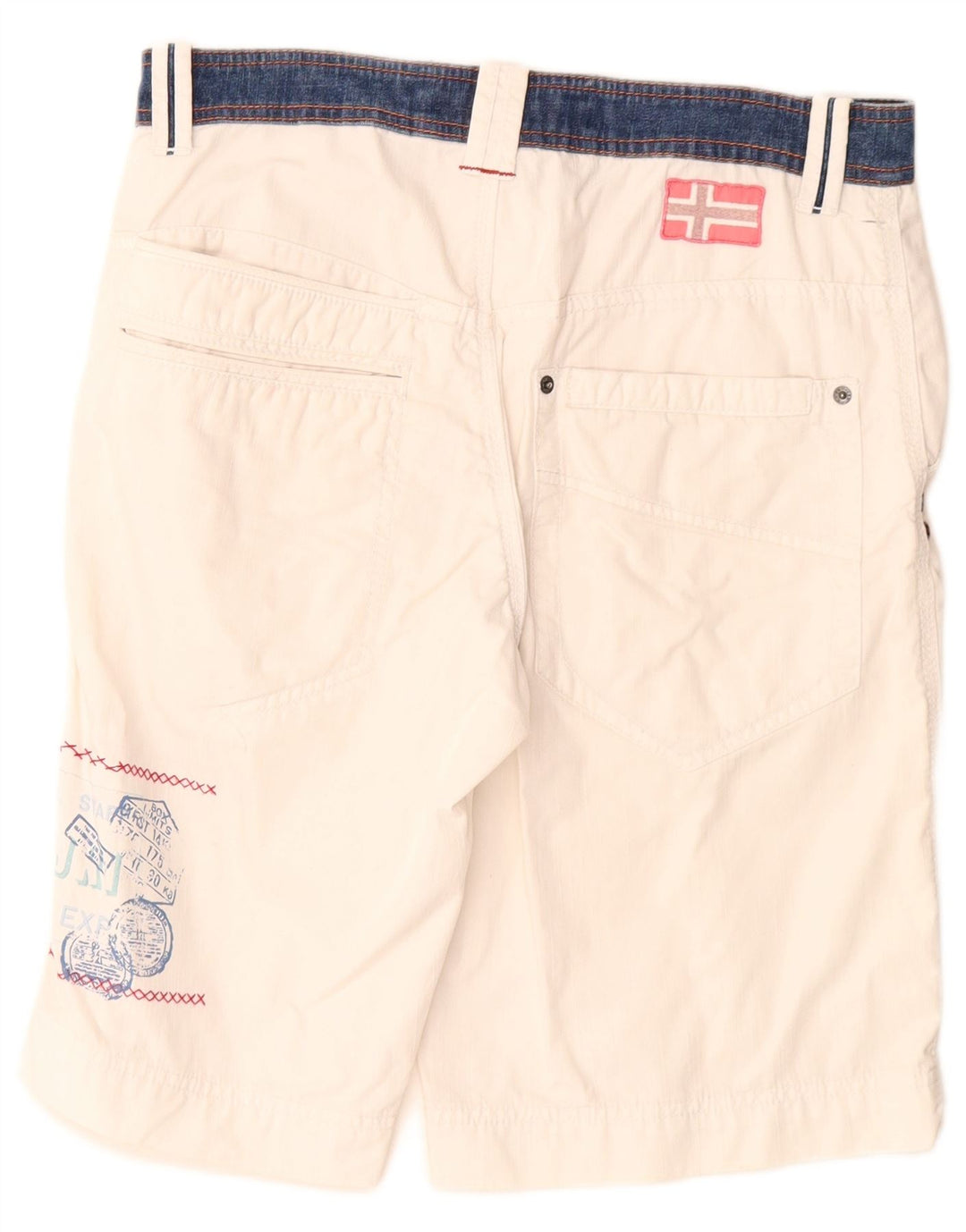 Napapijri Herre grafiske Cargo Shorts IT 46 Small W30 White