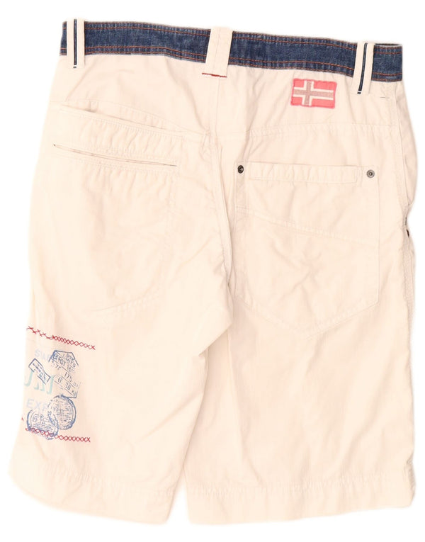 Napapijri Herre grafiske Cargo Shorts IT 46 Small W30 White