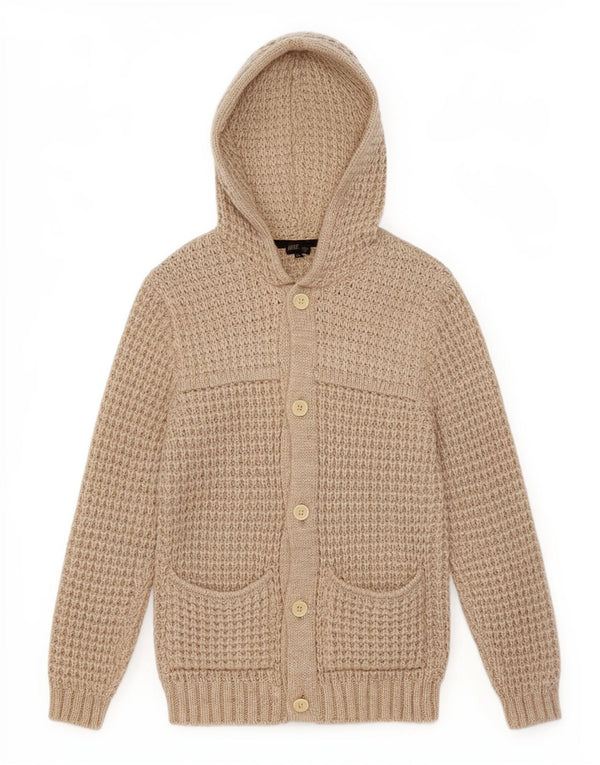 Rifle Herre Hætte Cardigan Sweater XL Beige Akryl
