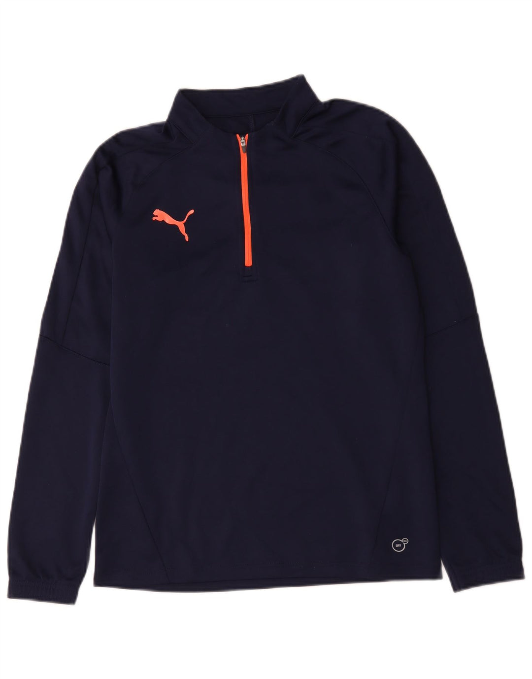 Puma Herre Zip Neck Pullover Træningsdragt Top Small Navy Blue Polyester