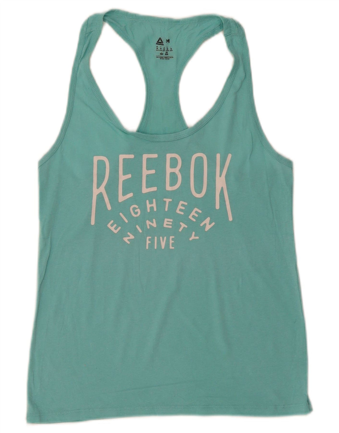 Reebok Dame Grafisk Vest Top UK 12/14 Medium Turkis