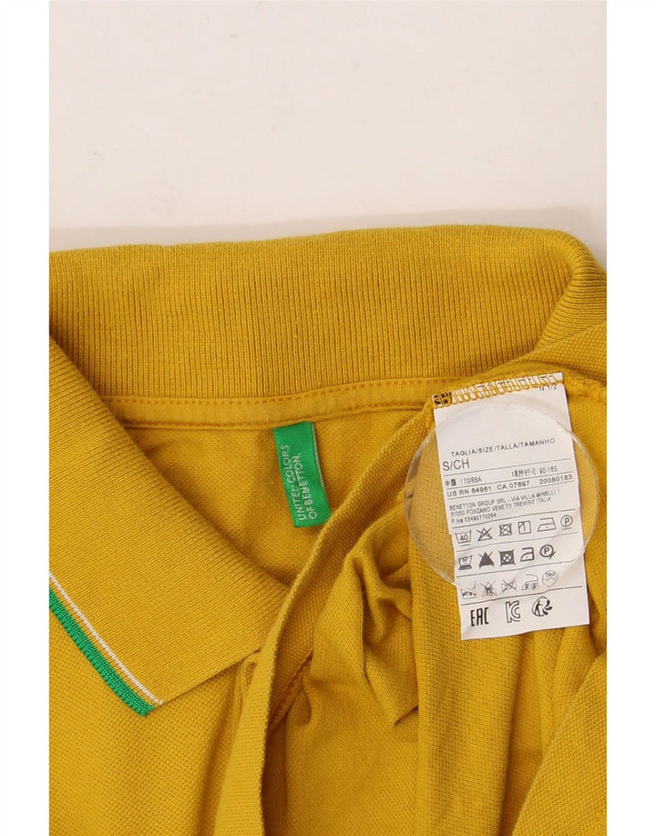 BENETTON Herre poloshirt Lille gul bomuld