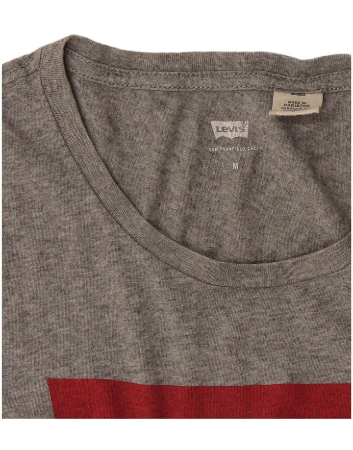 Levi's Grafisk T-shirt top til kvinder UK 14 Medium Grå Flecked