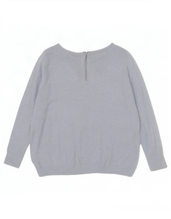 Marks & Spencer Dame Oversized Boat Neck Jumper Sweater UK 10 Small Blue