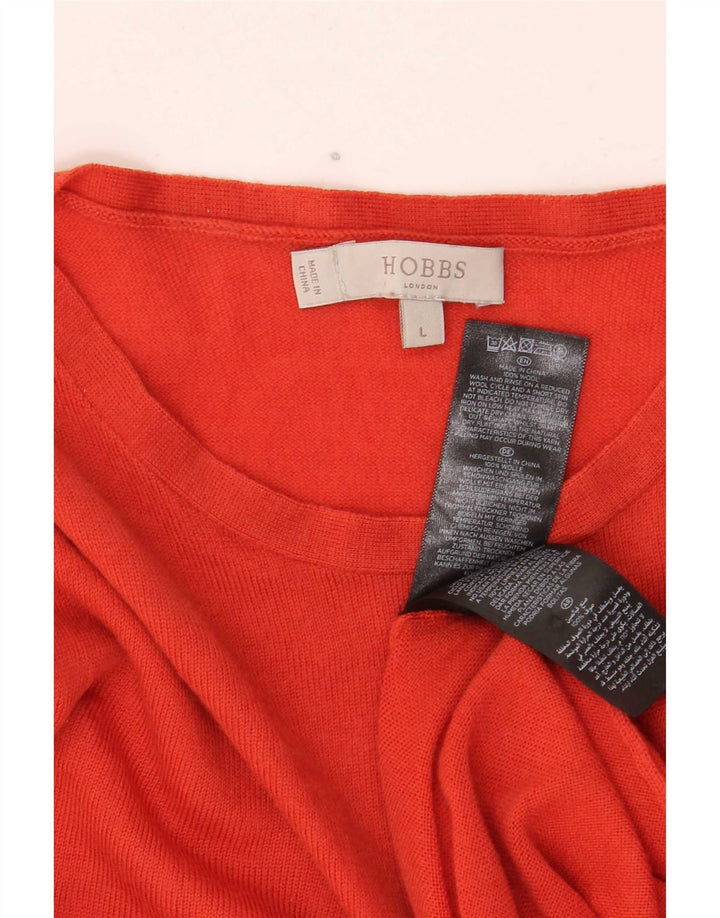Hobbs Dame Boat Neck Jumper Sweater UK 14 Large Orange Wool