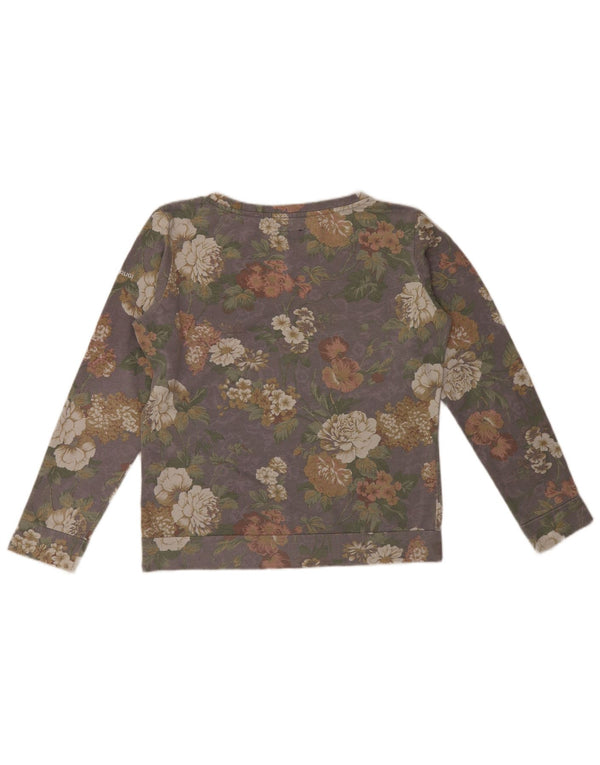 Brugi Dame Sweatshirt Jumper Medium Grey Floral Bomuld