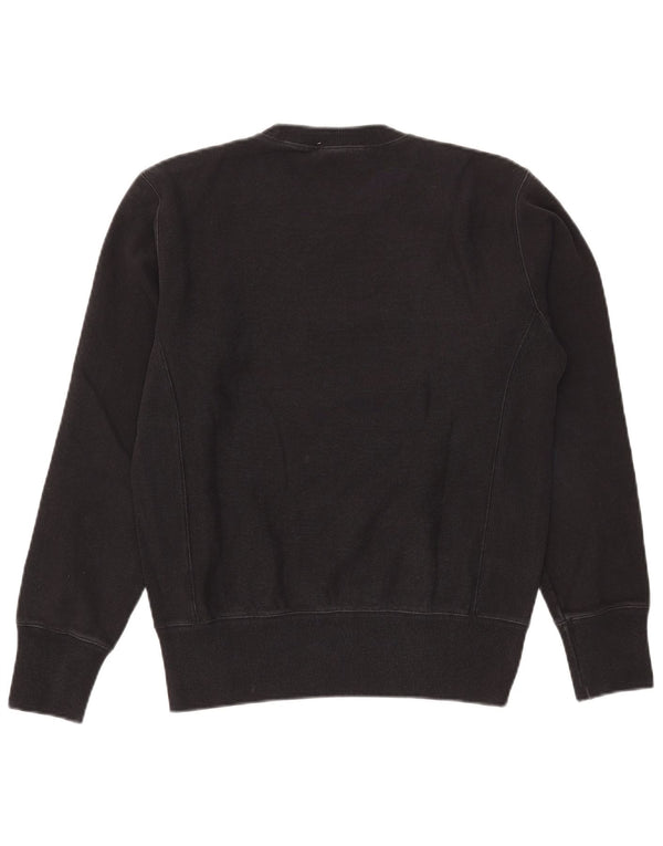 Champion Herre Reverse Weave Grafisk Sweatshirt Jumper Medium Sort Bomuld