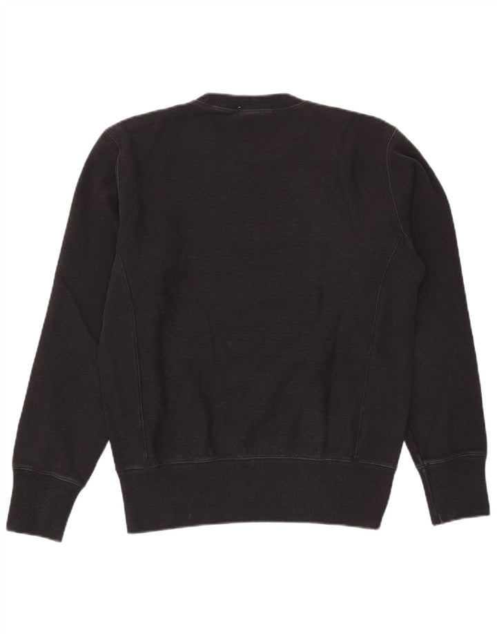 Champion Herre Reverse Weave Grafisk Sweatshirt Jumper Medium Sort Bomuld