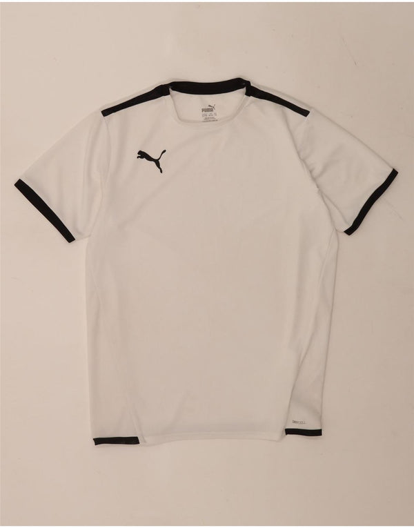 Puma Boys T-Shirt Top 15-16 år Hvid Colourblock Polyester