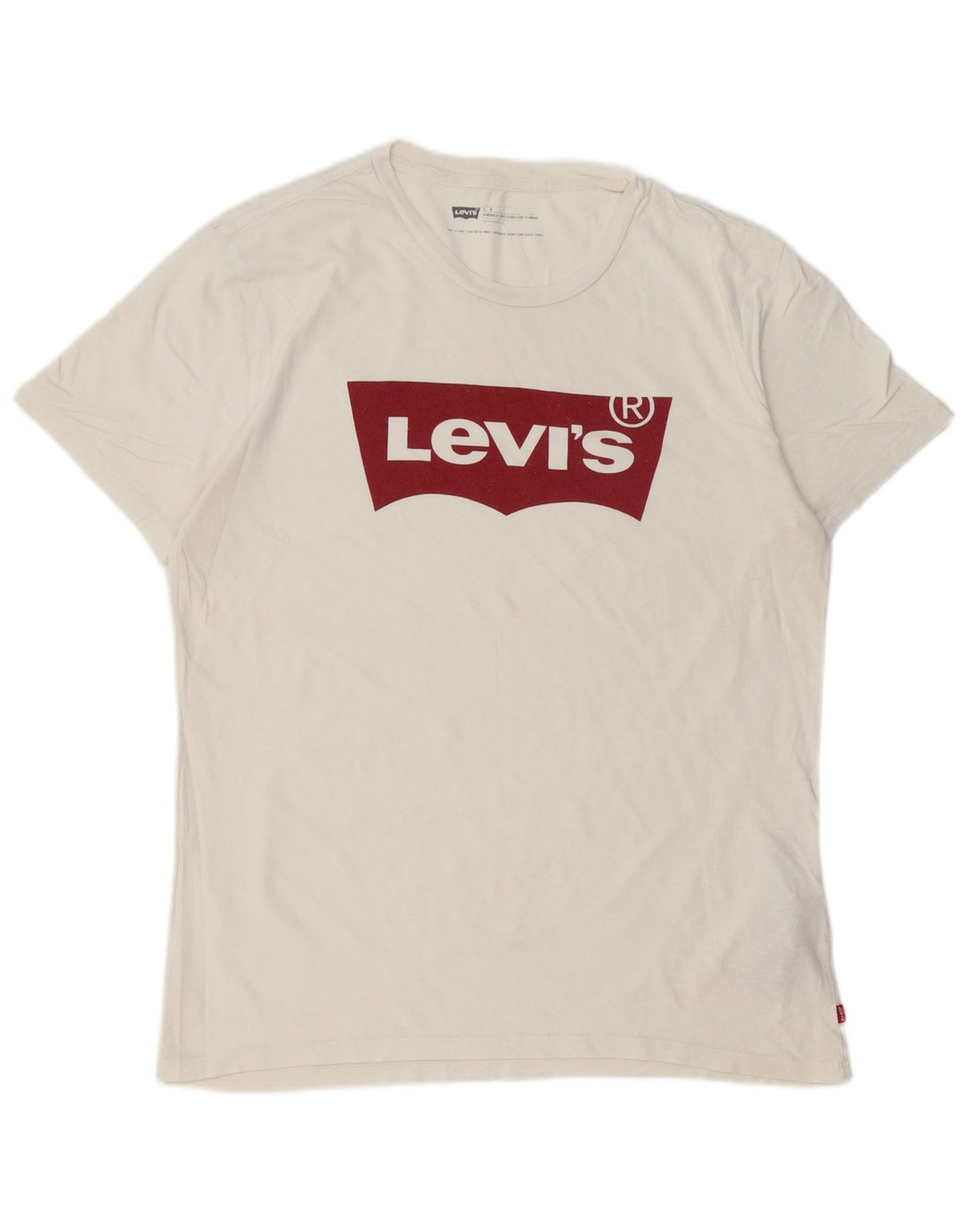 Levi's Herre Standard Fit Grafisk T-Shirt Top Stor hvid Bomuld