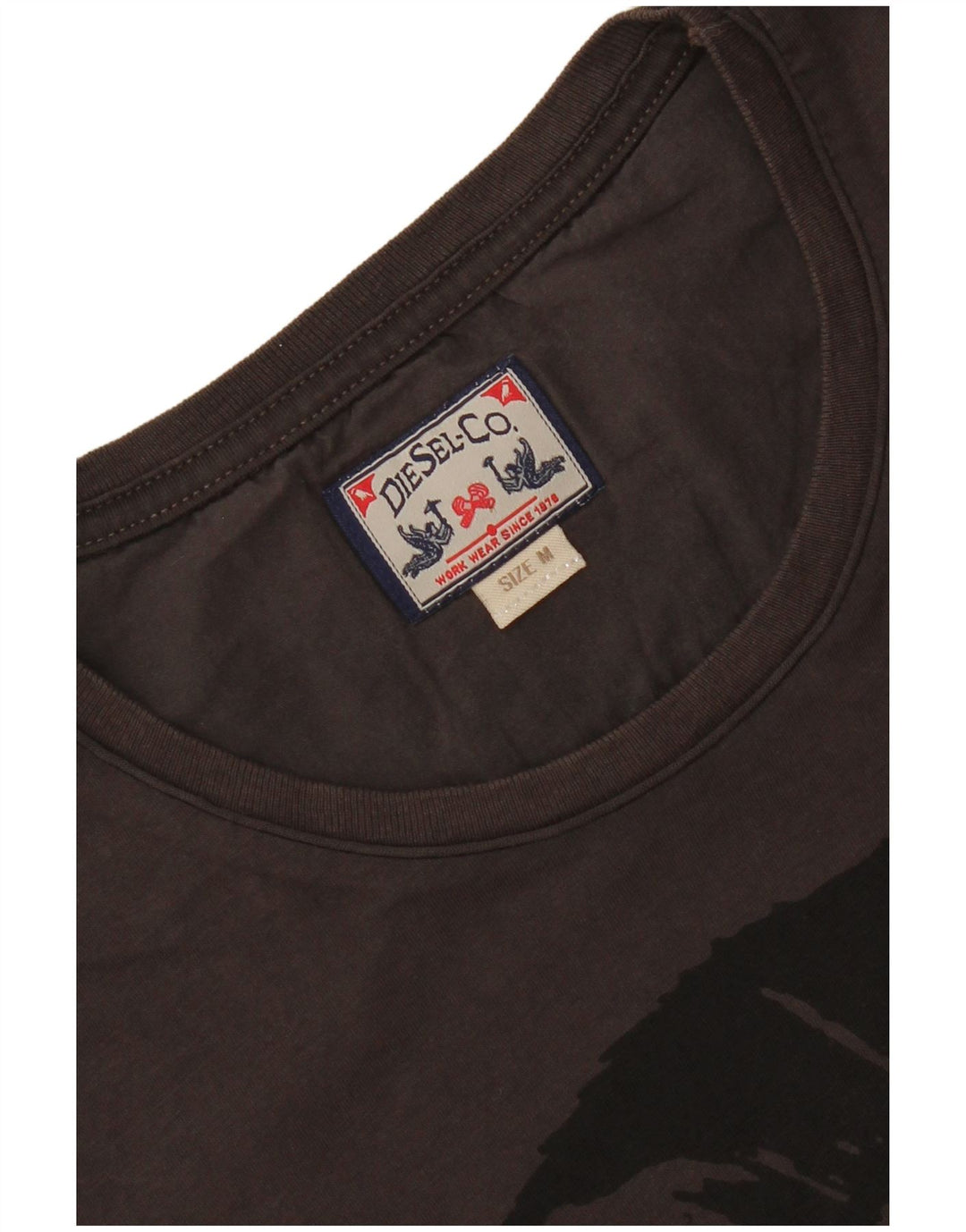 Diesel Herre Grafisk T-Shirt Top Medium Sort