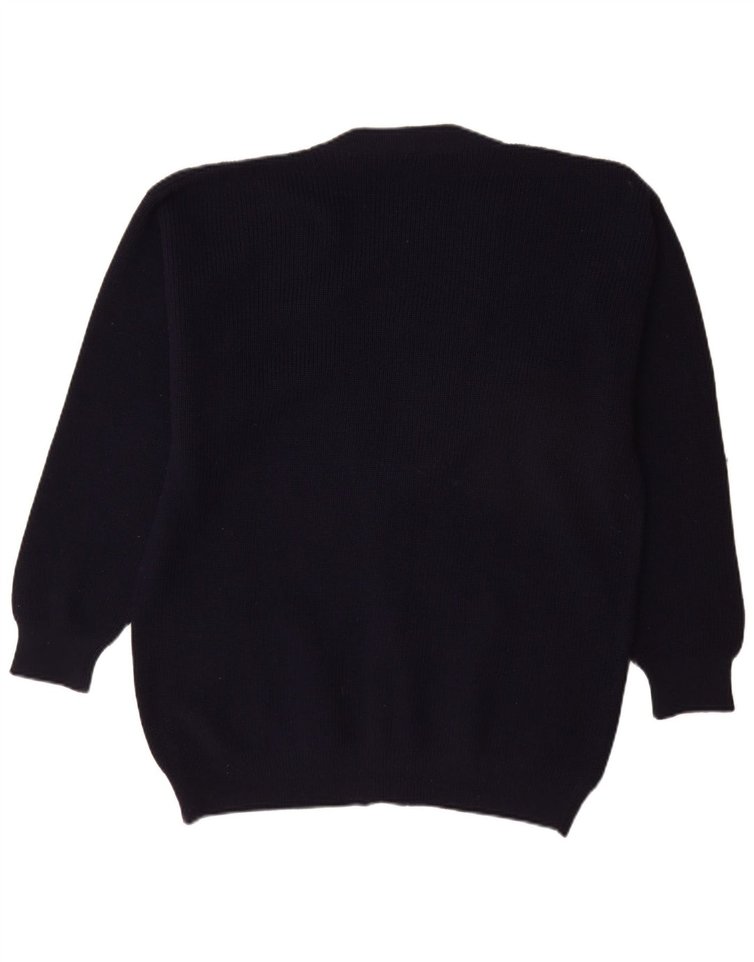 Vintage herre cardigan sweater stor marineblå ny uld