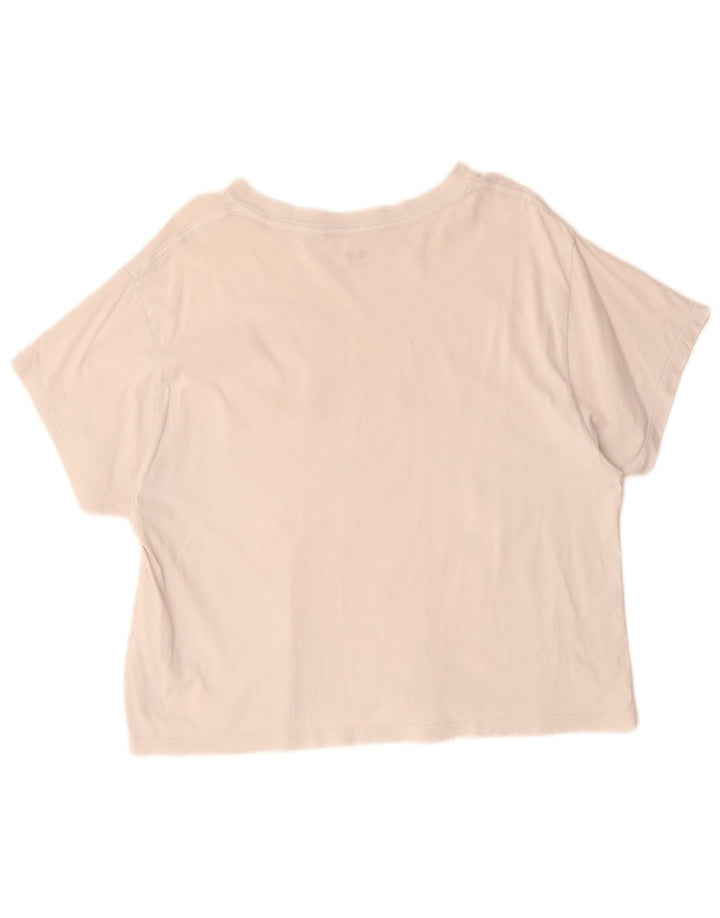 Levi's Womens Crop Oversized grafisk T-shirt top UK 6 XS hvid bomuld