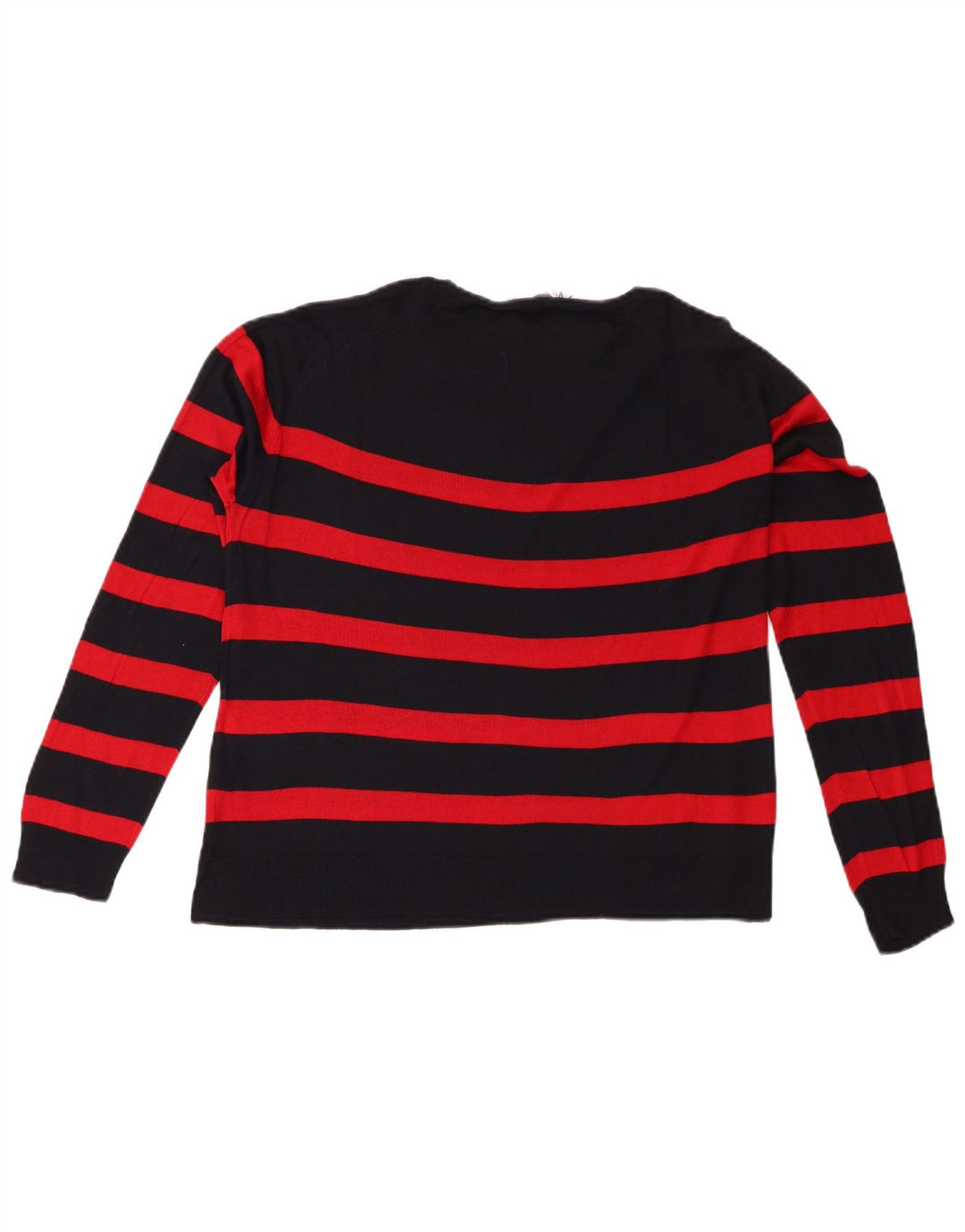Zara Dame Boat Neck Jumper Sweater UK 14 Mellem marineblå stribet viskose